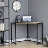 Small Corner Desk & Small Corner Computer Desk with Strong Metal Frame, Corner Writing Desk, Rustic Brown