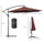 10' Cantilever Hanging Tilt Offset Patio Umbrella with UV & Water Fighting Material and a Sturdy Stand, Brown