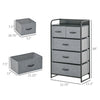 5-Drawer Dresser Tower 4-Tier Storage Organizer with Steel Frame Wooden Top for Bedroom Hallway Closets Grey