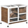 Rabbit Hutch Indoor, 2-Story Bunny Hutch, Wooden Guinea Pig Cage, Small Animal House, with Tray, Casters, Lockable Doors, Ramp, Brown