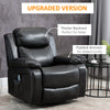 PU Leather Massage Recliner Chair, Swivel Rocker Sofa with Remote Control, Footrest, Padded Seat for Living Room, Bedroom, Black