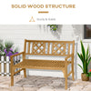 Outdoor Foldable Garden Bench, 2-Seater Patio Wooden Bench, Loveseat Chair with Backrest and Armrest for Patio, Porch or Balcony, Yellow