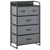 5-Drawer Dresser Tower 4-Tier Storage Organizer with Steel Frame Wooden Top for Bedroom Hallway Closets Grey