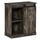 Industrial Cabinet 6-bottle Wine Rack Serving Buffet w/ Sliding Doors , Grey