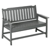 Outdoor Bench, Garden Bench with Backrest and Armrests, Plastic Patio Loveseat for Lawn, Yard, Balcony, Porch, Dark Gray