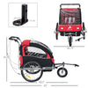 Elite Double Child Two-Wheel Bicycle Trailer with 2 Safety Harnesses - Red / Black
