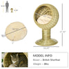 Elevated Cat Condo Pod Kitten House with Stand Cushion, Round, Î¦16" x 28"H, Yellow