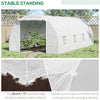 Freestanding High Tunnel Walk-In Garden Greenhouse Kit with Large Footprint & Tough PE Walls 20 x10 x7 White