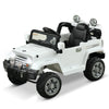 12V Kids Jeep Ride On Car with Remote Control Speeds Lights MP3 LCD Power Indicator Adjustable Speed 3-8 Years Old - White