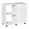 Filing Cabinet/Printer Stand with Open Storage Shelves, for Home or Office Use, Including an Easy Drawer, White