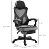 Office Mesh Chair Ergonomic High Back Office Chair Adjustable Height Recliner With Retractable Footrest And Wheels Grey