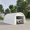 16' x 10' Carport, Heavy Duty Portable Garage / Storage Tent with Large Zippered Door, Anti-UV PE Canopy Cover for Car, Truck, Boat, Motorcycle, Bike, Garden Tools, Outdoor Work, White