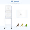 Large Bird Cage with Shelf, Handle for Taking Up or Down Stairs, Metal Bird Cage with Easy Big Doors, Outdoor or Indoor Aviary, White