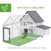 65" Chicken Coop Wooden Chicken House Rabbit Hutch Poultry Cage Hen Pen Backyard with Nesting Box, Ramp, Run