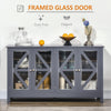 Kitchen Sideboard, Tempered Glass Door Buffet Cabinet with Adjustable Storage Shelf for Living Room, Kitchen, Study, Grey