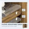 Sideboard Buffet Cabinet, Kitchen Storage Cabinet w/ Rattan Door, Adjustable Shel for Living Room, Dining Room, Brown