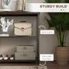 39" Console Table, Entryway Table with 2 Storage Shelves, Steel Frame, Narrow Sofa Table for Living Room, Brown