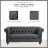 2-Seater Oversize Loveseat Linen Fabric Sofa Couch 73 Inches with Rubberwood Legs & Rolled Arms for Living Room, Grey