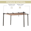 10' x 13'  Outdoor Retractable Pergola Canopy, Aluminum Patio Pergola, Backyard Shade Shelter for Porch Party, Garden, Grill Gazebo - Brown