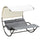 Double Outdoor Rocking Bed, Patio Chaise Sun Lounger Bed for Two Person with Canopy, Detachable Headrestfor Sun Room, Garden, Poolside, Light Gray