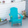 Oversized Adirondack Chair, Outdoor Fire Pit and Porch Seating, Classic Log Lounge w/ Built-in Cupholder for Patio, Backyard, Deep Sky Blue