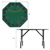 48" 8 Person Octagonal Foldable Poker Table with Cup Holders