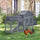 Backyard Chicken Coop Kit Outdoor 59" Solid Wood Enclosed House with Ventilation Door, Removable Tray & Chicken Nesting Box Grey