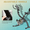 Exercise Bike Stationary Recumbent Adjustable Pressure Control Resistance Foldable w/ LCD & Elastic Rope  Grey