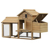 Backyard Chicken Coop Kit Outdoor 59" Solid Wood Enclosed House with Ventilation Door, Removable Tray & Chicken Nesting Box Grey
