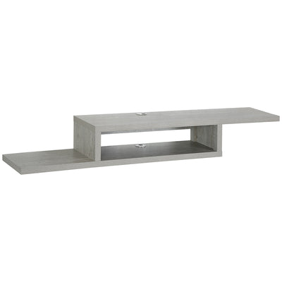 Wall Mounted Media Console, Floating Stand Component Shelf, Entertainment Center Unit, Grey