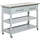 Kitchen Cart with Stainless Steel Top, Rolling Kitchen Island Cart with 4 Smooth Wheels, Grey