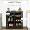 Kitchen Sideboard, Glass Door Buffet Cabinet, Accent Cupboard with Adjustable Storage Shelf for Living Room, Black Wood Grain