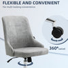 Mid-Back Home Office Chair, Height Adjustable Task Chair with 360 Degree Swivel and Tilt Function, Grey