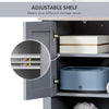 Bathroom Under Sink Cabinet, Bathroom Vanity Unit, Pedestal Under Sink Design with Adjustable Shelf, Grey