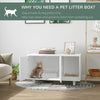 Wooden Cat Litter Box Enclosure & House with Nightstand/End Table Design  Scratcher  & Magnetic Doors  White