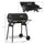 30" Charcoal Barbecue Grill with Wheels Outdoor Barbecue with Adjustable Charcoal Rack, Storage Shelf, Wheel, for Garden Camping Picnic