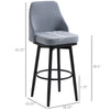 Extra Tall Bar Stools Set of 2, Modern 360Â° Swivel Barstools, Dining Room Chairs with Steel Legs and Footrest, Light Grey