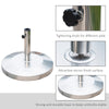 55lb Round Stainless Steel Outdoor Patio Umbrella Stand Base with Heavy Cement Bottom & Mirror Finish