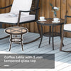 3 Piece Outdoor PE Rattan Patio Rocking Chair Set with Table - Brown