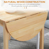55" Solid Wood Kitchen Table, Drop Leaf Tables for Small Spaces, Folding Dining Table, Natural