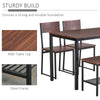 Industrial 4 Piece Dining Room Table Set with Bench Wooden Kitchen Table and Chairs w/ Storage Rack for Kitchen, Dinette, Rustic Brown/Black