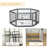 24.5" Heavy Duty Pet Playpen, 6 Panels Dog Exercise Pen, with Door, Double Locking Latches, for Indoor Outdoor Use Gray