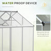 6' L x 6' W Walk-In Polycarbonate Greenhouse with Roof Vent for Ventilation & Rain Gutter, Hobby Greenhouse for Winter