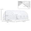 Freestanding High Tunnel Walk-In Garden Greenhouse Kit with Large Footprint & Tough PE Walls 20 x10 x7 White