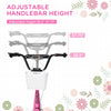 Youth Scooter, Kick Scooter with Adjustable Handlebars, Double Brakes, 16" Inflatable Rubber Tires, Basket, Cupholder, Mudguard Ages 5-12 years old, Pink