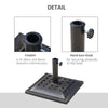 20 lbs Square Resin Umbrella Base Stand Market Parasol Holder with Beautiful Decorative Pattern & Easy Setup, for Î¦1.5", Î¦1.89" Bronze