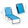 Outdoor Folding Chaise Lounge Chair Portable Lightweight Reclining Sun Lounger with 4-Position Adjustable Backrest for Poolside, Light Blue