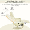 Manual Recliner, Swivel Lounge Armchair with Side Pocket, Footrest and Cup Holder for Living Room, Cream White
