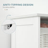 Modern Bathroom Cabinet, Narrow Storage Cabinet with 3 Open Shelves, Drawer, Recessed Door and Adjustable Shelf, White