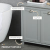 Tilt-Out Laundry Sorter Cabinet, Bathroom Storage Organizer with Two-Compartment Tilt-Out Hamper, Gray